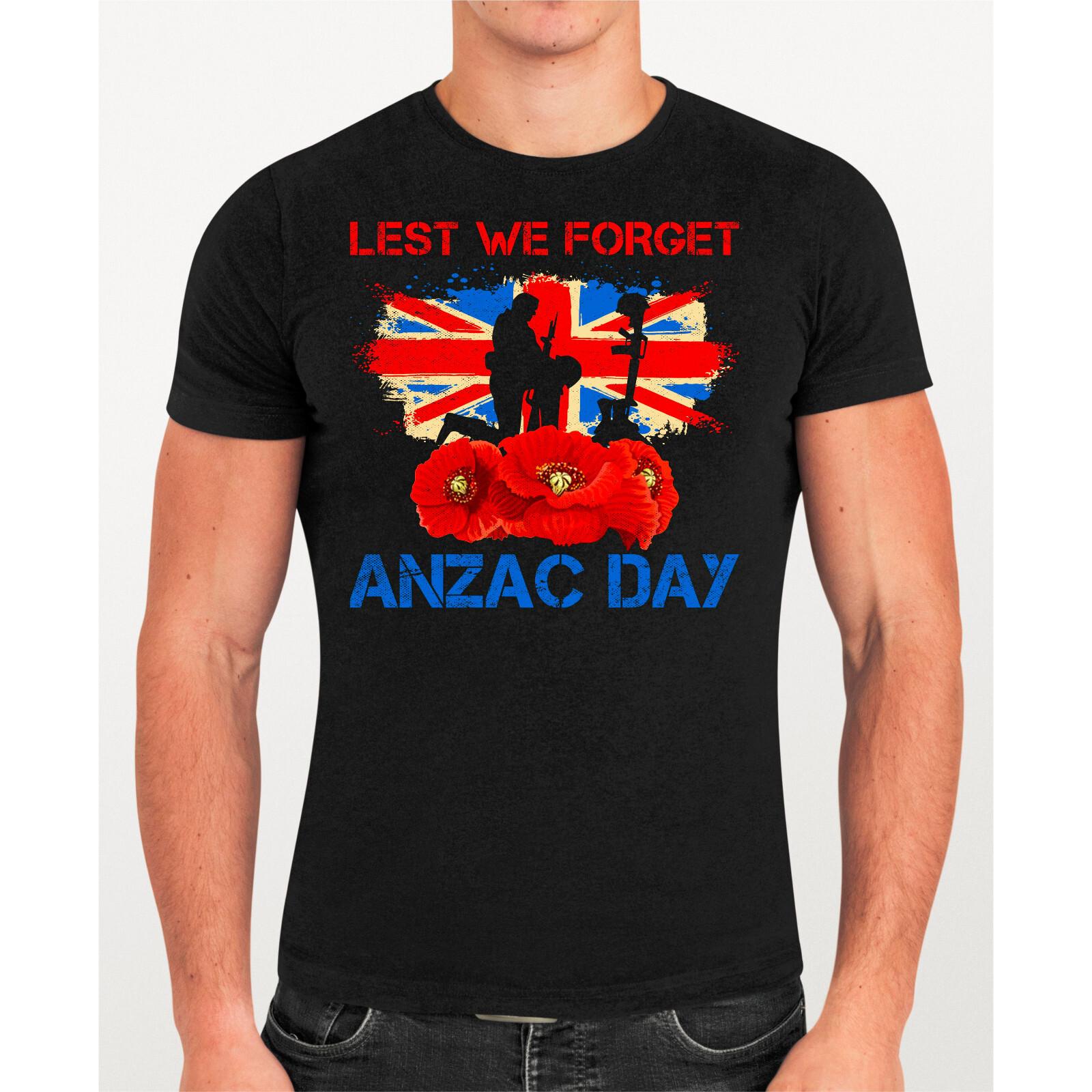 ANZAC Day Lest We Forget T-Shirt War Remembrance Day UK Vateran Day TV Tee Poppy XXXXL