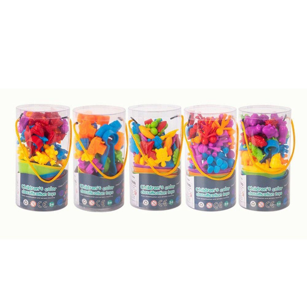 Multiple Colors Rainbow Counting Toy Bear & Dinosaur Shapes Classification Toy  Family Play