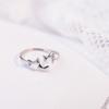 Bow Fashionable Butterfly Ring Adjustable Opening Rhinestone Inlay Trendy Womens Accessory