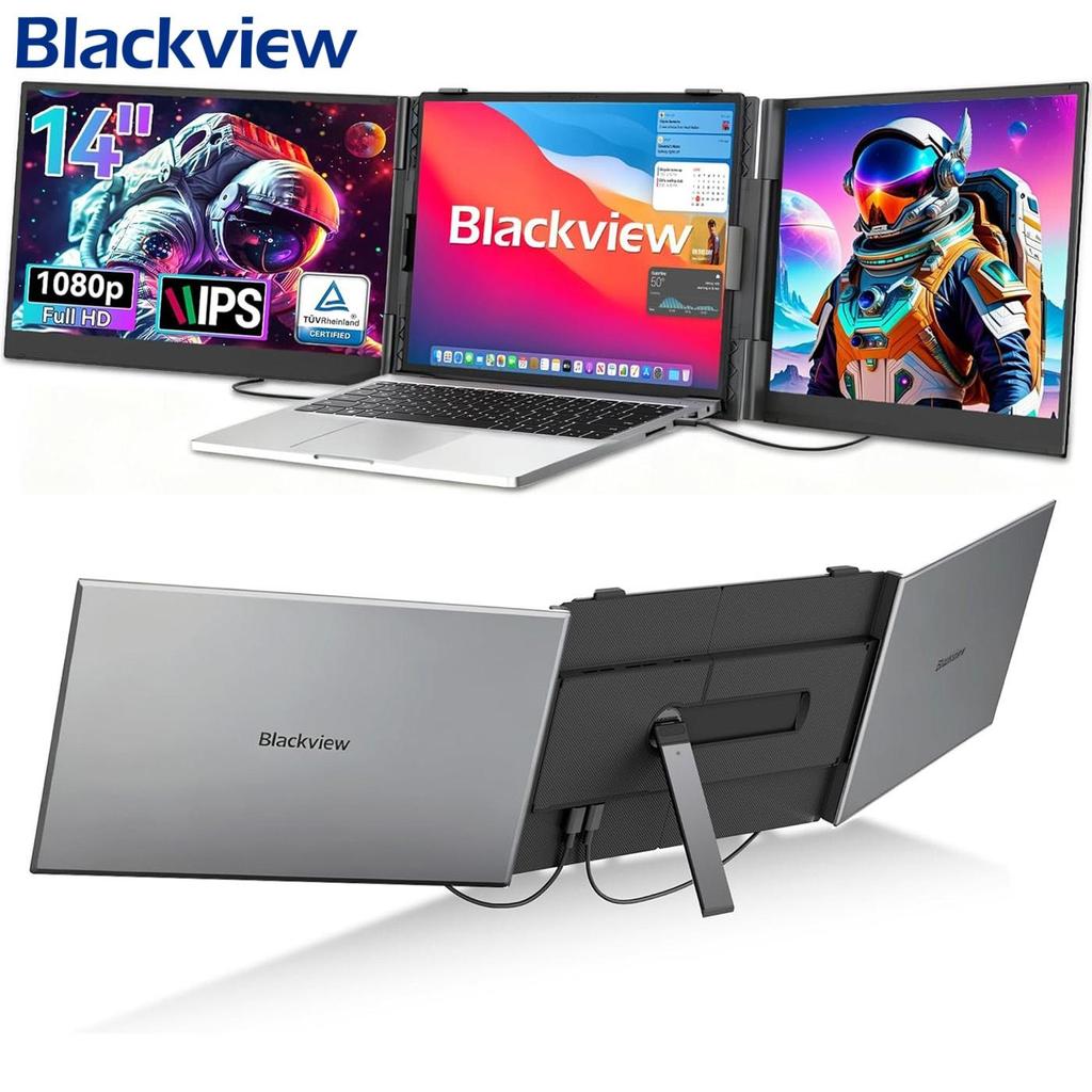 Blackview DCM6 14palcový monitor s duální obrazovkou, prodlužovač obrazovky notebooku, USB-C FHD 1080P přenosný monitor, IPS 60Hz externí monitor