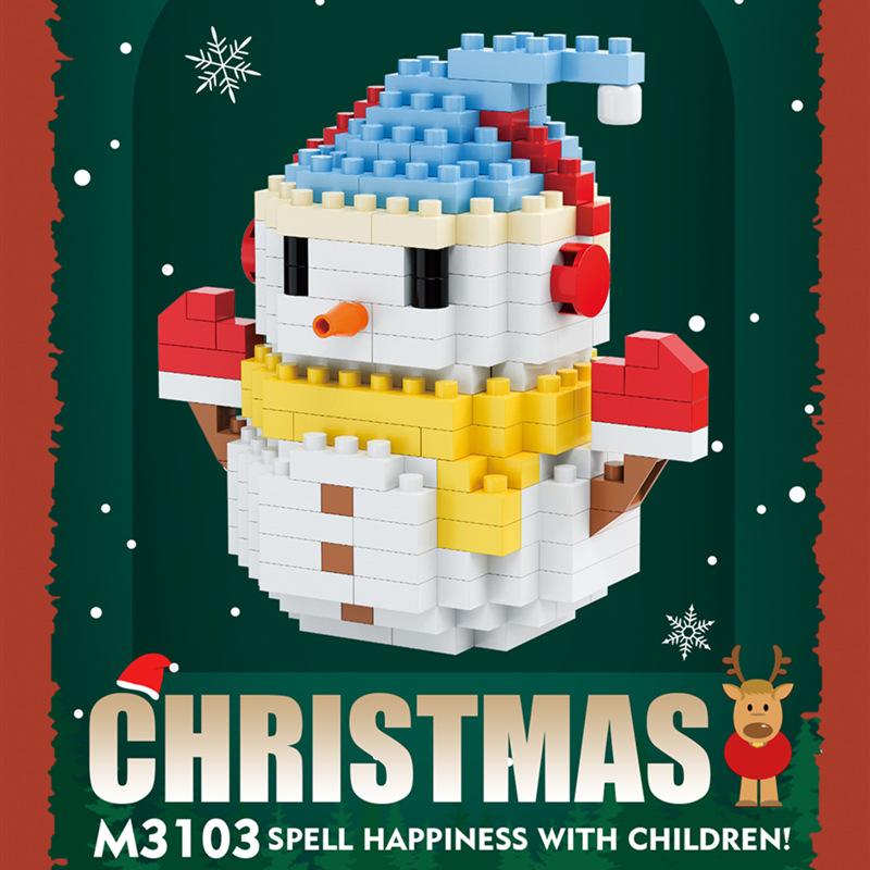 Christmas Village House Moc Building Blocks Toys for Children 8 To 12 Years Old  Mini Blocks Construction Set Santa Claus Bricks
