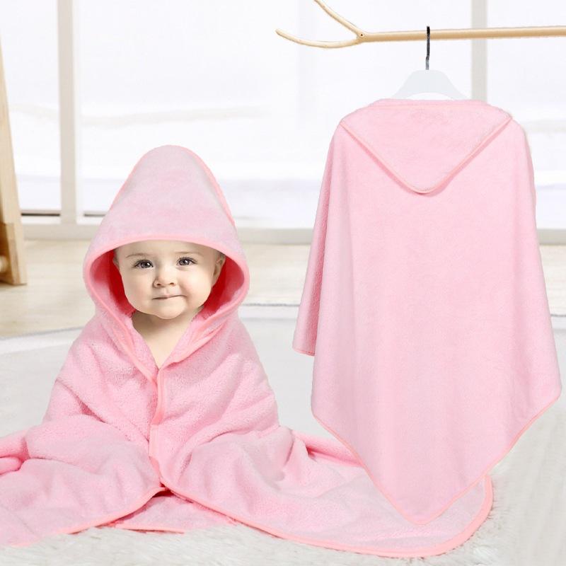 Cartoon Children's Cape Bath Towel Embroidered Coral Fleece Large Mother and Baby Bag Quilt Soft Absorbent Hooded Bathrobe Full Body