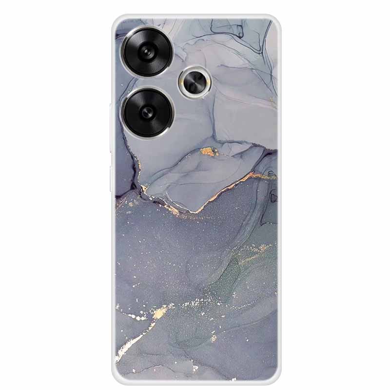 Marble Soft Phone Case For Poco F6 Transparent Case Silicone TPU Cover Funda Para Shield Clear Case for Xiaomi Poco F6 F 6 Pro