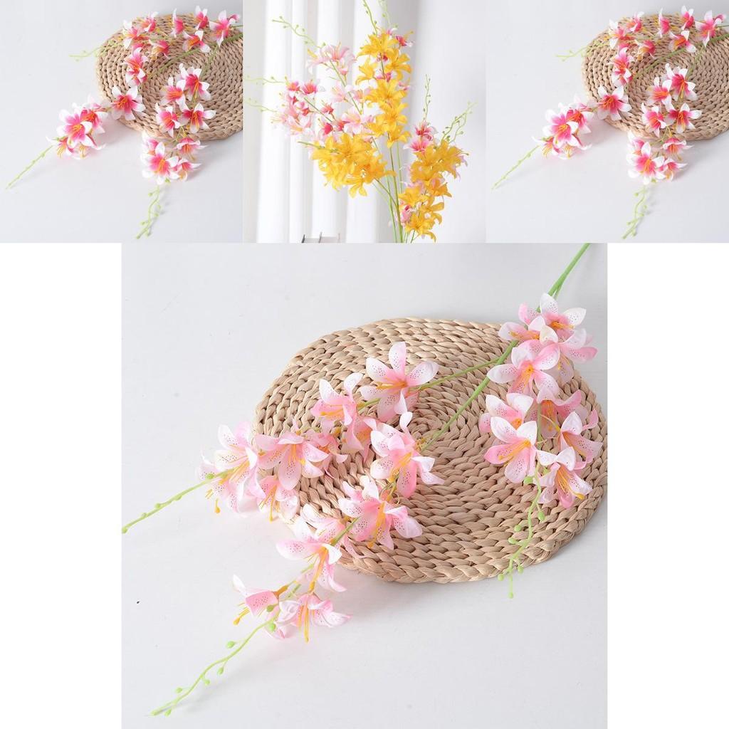 High Branch Lilies Faux Flowers For Wedding Centerpieces With Durable Silk Material And Elegant Look