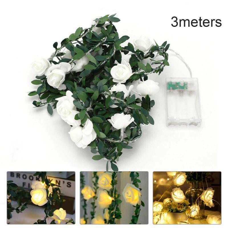 Elegant Warm White Led Rose Flower String Lights With Battery Box For Versatile Decorations