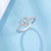 Japanese Style Silver-Plated Aquamarine Zircon Peach Heart Ring for Women - Elegant Light Luxury Engagement Gem