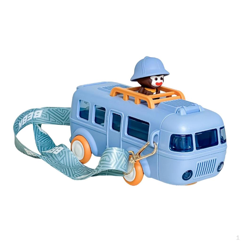 Butelka na wodę w kształcie autobusu z paskiem na ramię, dla dziewcząt, kubek na kemping i do szkoły