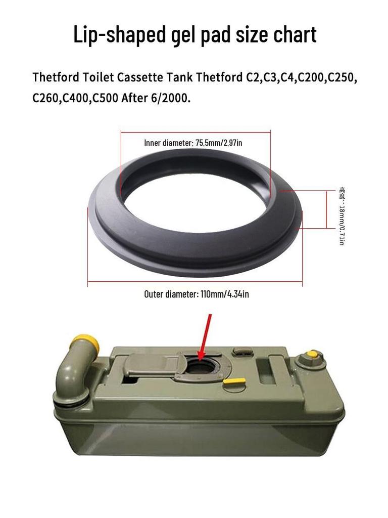 Thetford Cassettetoilet Waterreservoir Afstandsring voor campers (C2-C3)