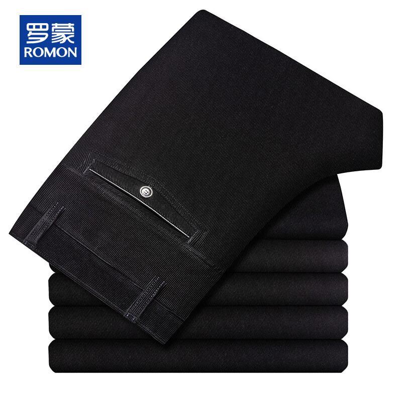 ROMON Men's Corduroy Straight Leg Casual Pants