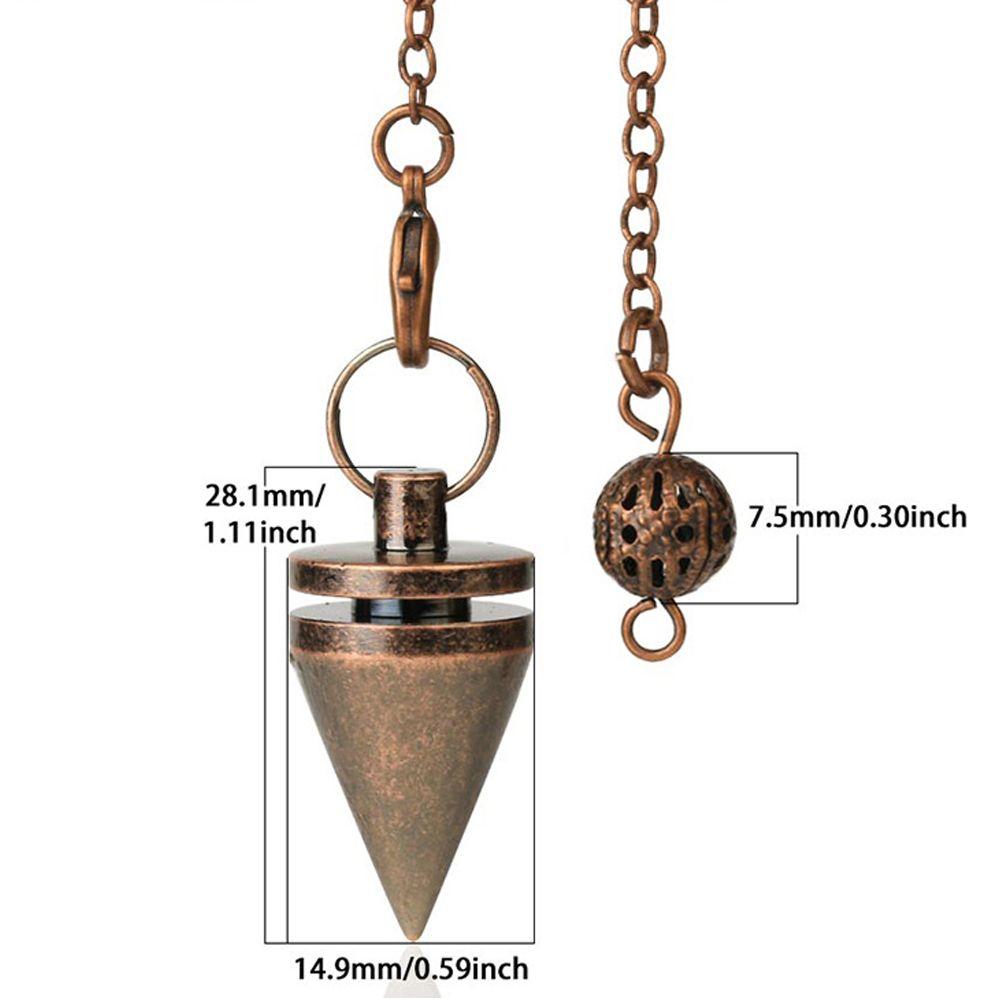 Gift Chain Gold Silver Antique Copper Dowsing Amulet Healing Reiki Pendulum Pendant Metal Cone Pendule Reiki
