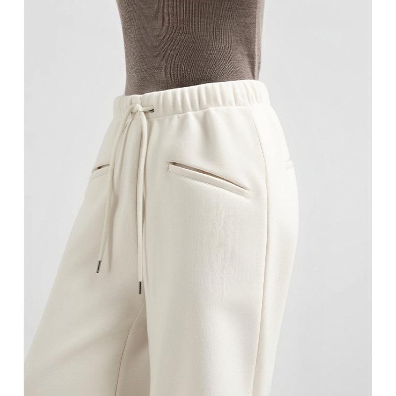 2026 Spring High-Waisted Slimming Loose Straight-Leg Women's Pants with Drawstring Elastic Waist