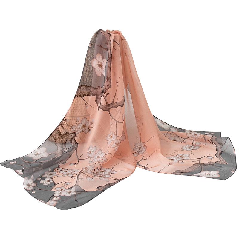 spring and summer fashion high-end mulberry silk summer sun protection shawl thin neck protection foreign style scarf