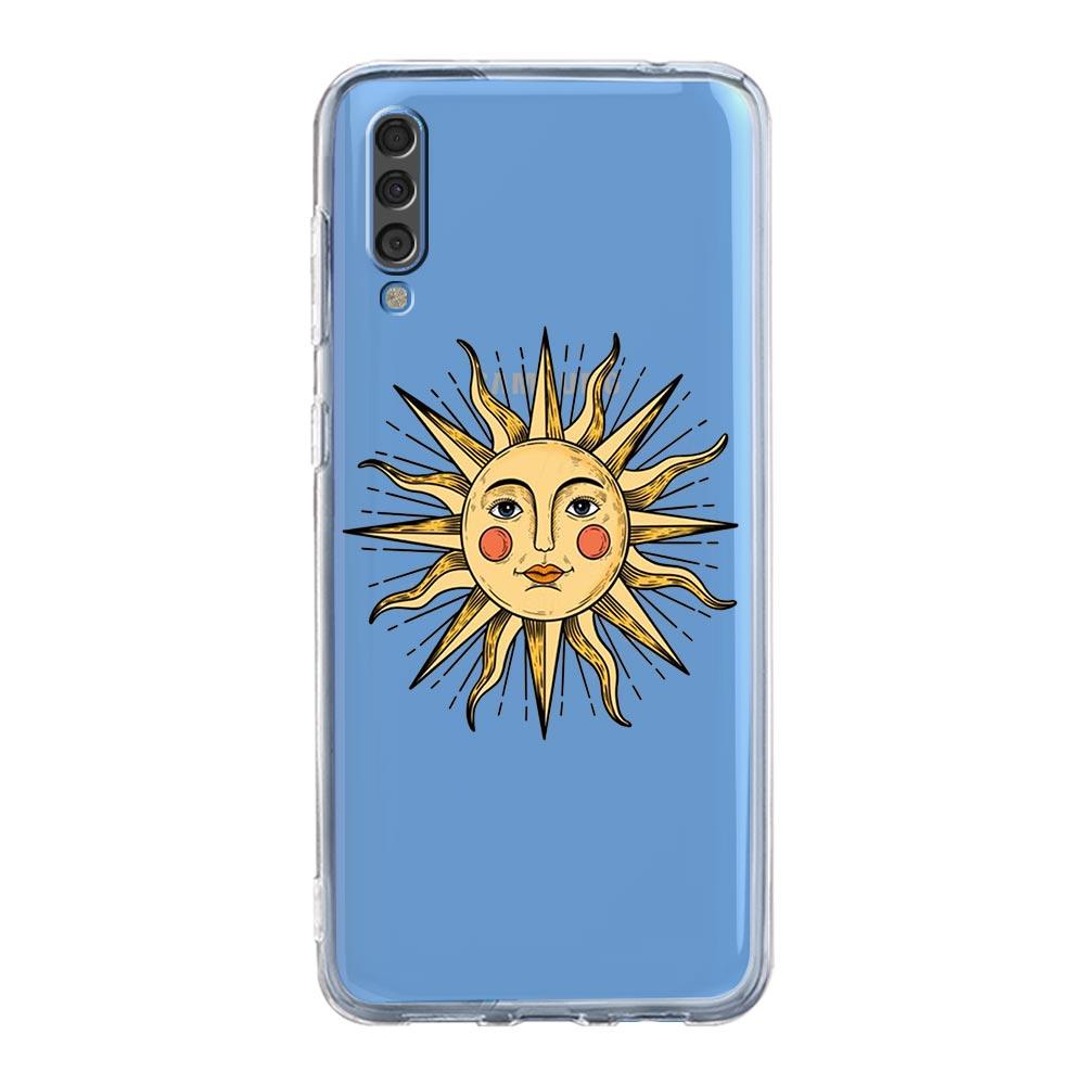 Funny Sun Moon Angel Eyes Phone Case For Samsung Galaxy A12 A32 4G A50 A70 A20E A20S A10S A22 A30 A40 A52 A72 5G A02S A04S Cover