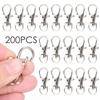 25/50/100/200Pcs Swivel Lobster Clasp Stainless Steel Key Ring Clasp Portable Dring Snap Buckle Jewelry DIY Crafts Lanyard Chain