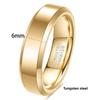 6MM 8MM Double Bevel Three Color Tungsten Steel Smooth Ring Simple Versatile Wedding Band