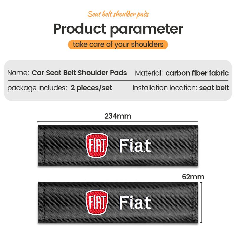 2PCS High Quality Car Seat Belt JXRXJ Protection Shoulder Pad Cover For Fiat Abarth 500 Abarth 124 Abarth 595 500c Car Accessories
