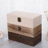 Rectangular Wooden Storage Box Organizer Wooden Storage Case Simple Storage Container Dust-Proof With Lock Jewelry Box Case
