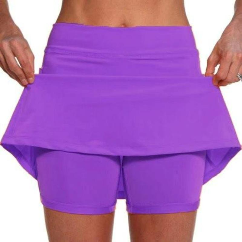 Women's Athletic Skort High Waist Pocketed Stretch Casual Running Shorts Skirt