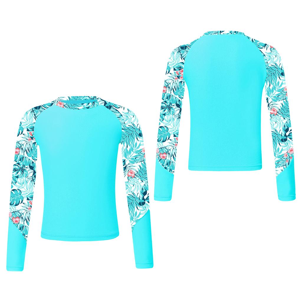 Girls' Swimsuit Long Sleeve UPF50+ Rash Guard Top Swimming Shirt Swimwear