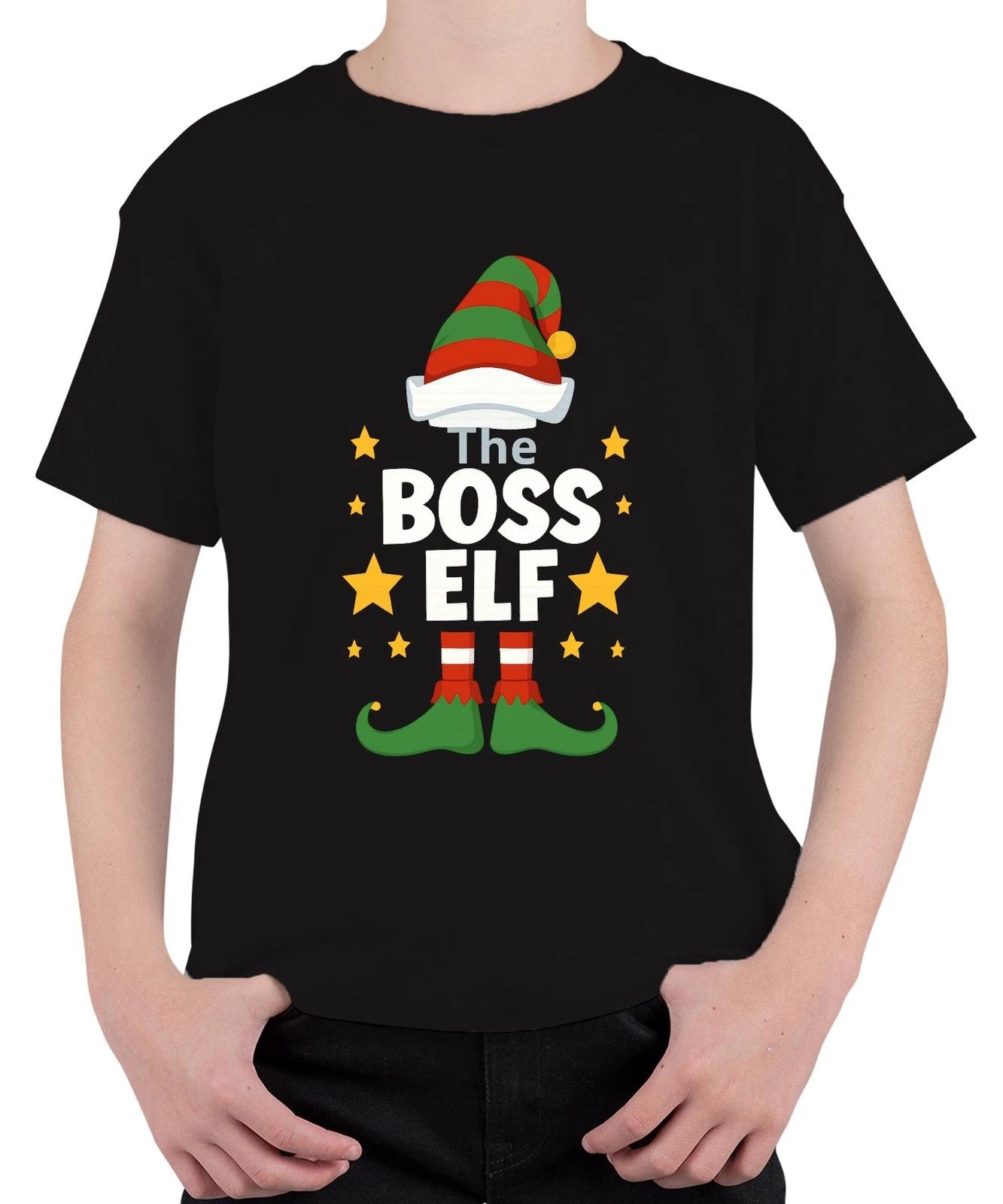 The BOSS ELF Weihnachten Elfen Lustig Weihnachtsfeier Chef Wichtel Unisex Kinder S