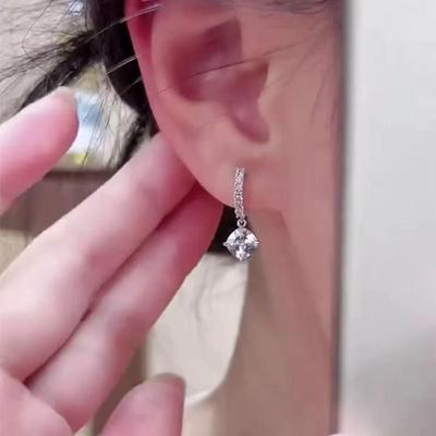 Women's High-End Cube Carat Diamond Ear Cuffs: Light Luxury Fashion Earrings