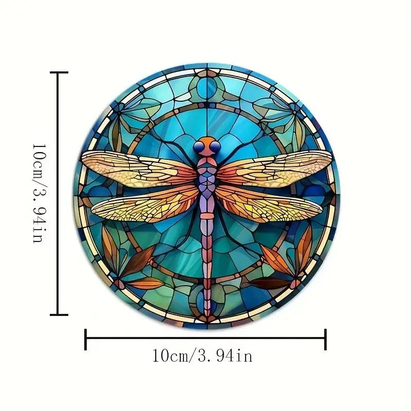 6 Piece Set of Dragonfly Art Coaster Set Non-slip Heat Resistant Perfect Choice for Home Decoration and Gifts