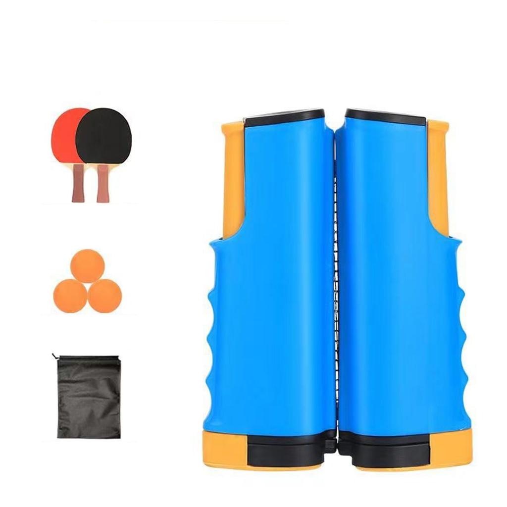 NEXSTAGES Portable Table Tennis Set with and Openable and Retractable Perfect for Home Includes Storage Compact and Lightweight Racket, Net, Ball,