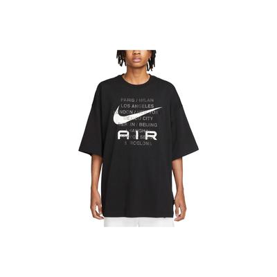 Sportbekleidung Buchdruck Amerikanischer Vintage Lockerer Schnitt Rundhalsausschnitt Kurzarm T-Shirt Herren Oberteile Schwarz FD1250-010