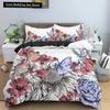 Butterfly Duvet Cover King Queen Size Animal Floral Bedding Set for Teens Adults Beautiful Flower 23pcs Polyester Quilt Cover