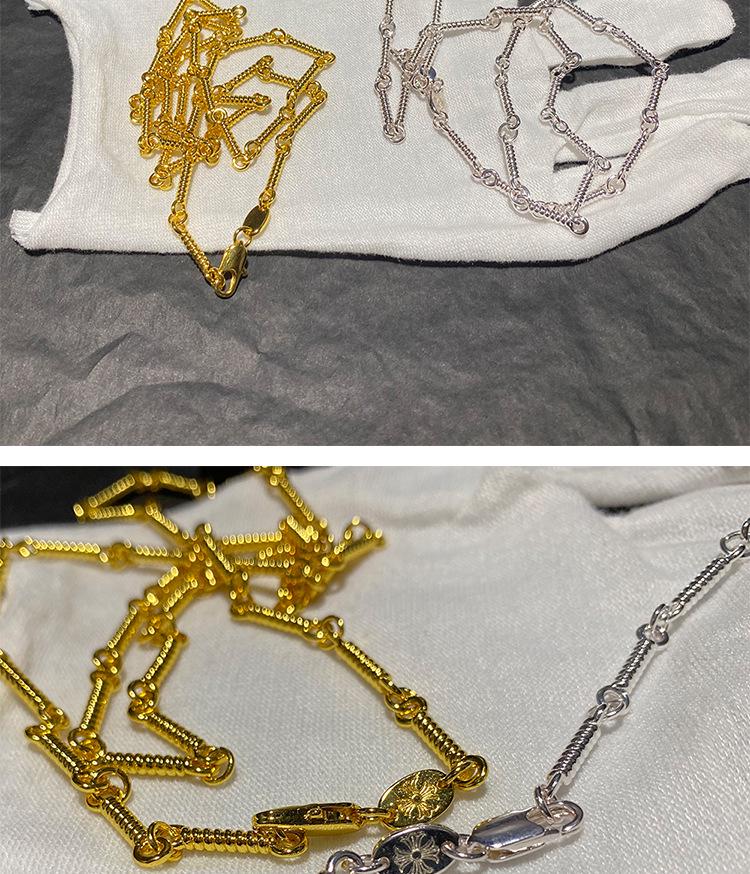 Chrome Hearts Twisted Sterling Silver Choker: Gold & Silver Collarbone Necklace for Men & Women - Ideal Couple's Birthday Gift