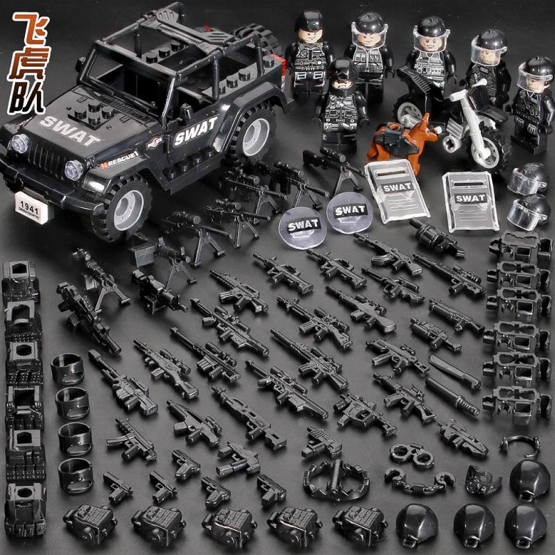 Building Block Military Minifigures Police Special Forces Minifigures Assemble Toys Year-Old Boy Birthday Model