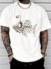 Summer Unisexs Tee Skeleton Angler Fish Print Short Sleeve Casual Street Top Gothic Ocean Male Soft Daily Fashion Wear Tops