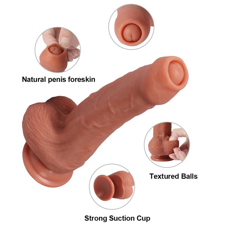 Realistischer künstlicher Penis, körpersicheres Material, riesiger Penis, verwendet für vaginale G-Punkt- und Analspiele