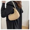 Stylish Felt Handbag for Women Chic Single Underarm Dumpling Handbag with Golden-Tone Hardware, Textured Design, Zip Closure, Polyester Lining