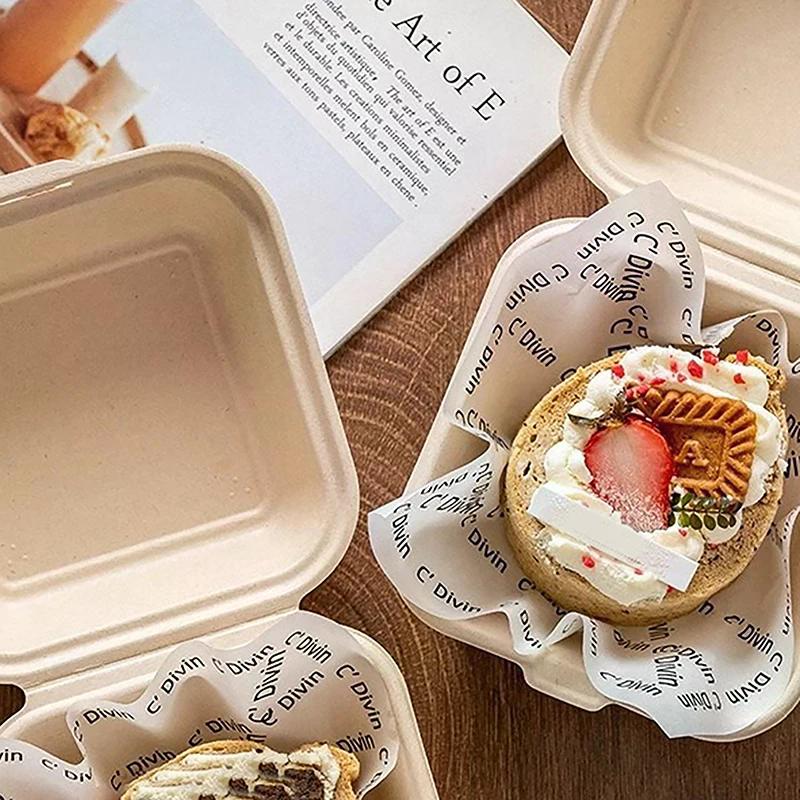 100Pcs Oilpaper Wrapping Paper For Bread Sandwich Burger Fries Food-grade Wax Paper Kitchen Baking Tool Packaging Decor