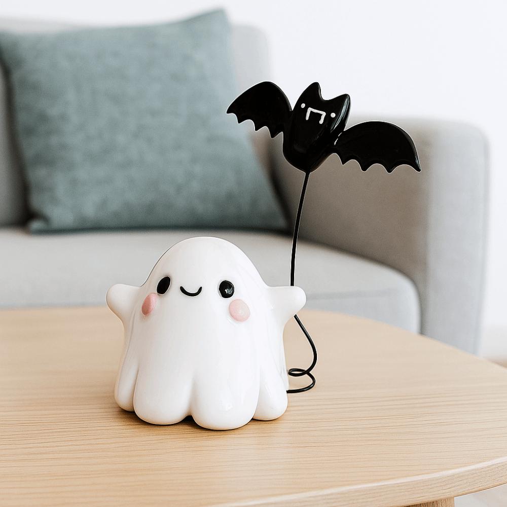 Resin Ghost Bat Ornaments Mini Ghost Ornament Funny Halloween Decoration Halloween Party