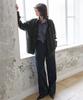 LEFTSEOUL Modern Pintuck Wide Pants [Navy]
