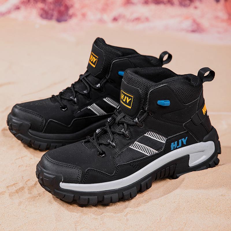 High-top mountaineering boots outdoor tactical boots desert boots snow boots men's camping large size training shoes men's large size 47