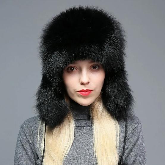 WTEMPO Winter Warm Plush Bomber Hats Female Outdoor Windproof Cold-proof Skiing Hats Solid Color Thick Ear Protection Hats