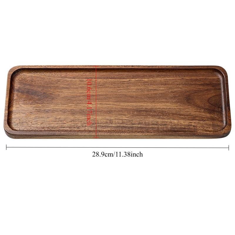 Plateaux de service en bois massif Ronds Rectangulaires Plateau alimentaire Style japonais Bois Snack Fruit Thé Soucoupe Planche à pain Décoration intérieure