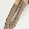 Between A and B WOOL PICOT KNEE SOCKS_MOCHA,CHARCOAL