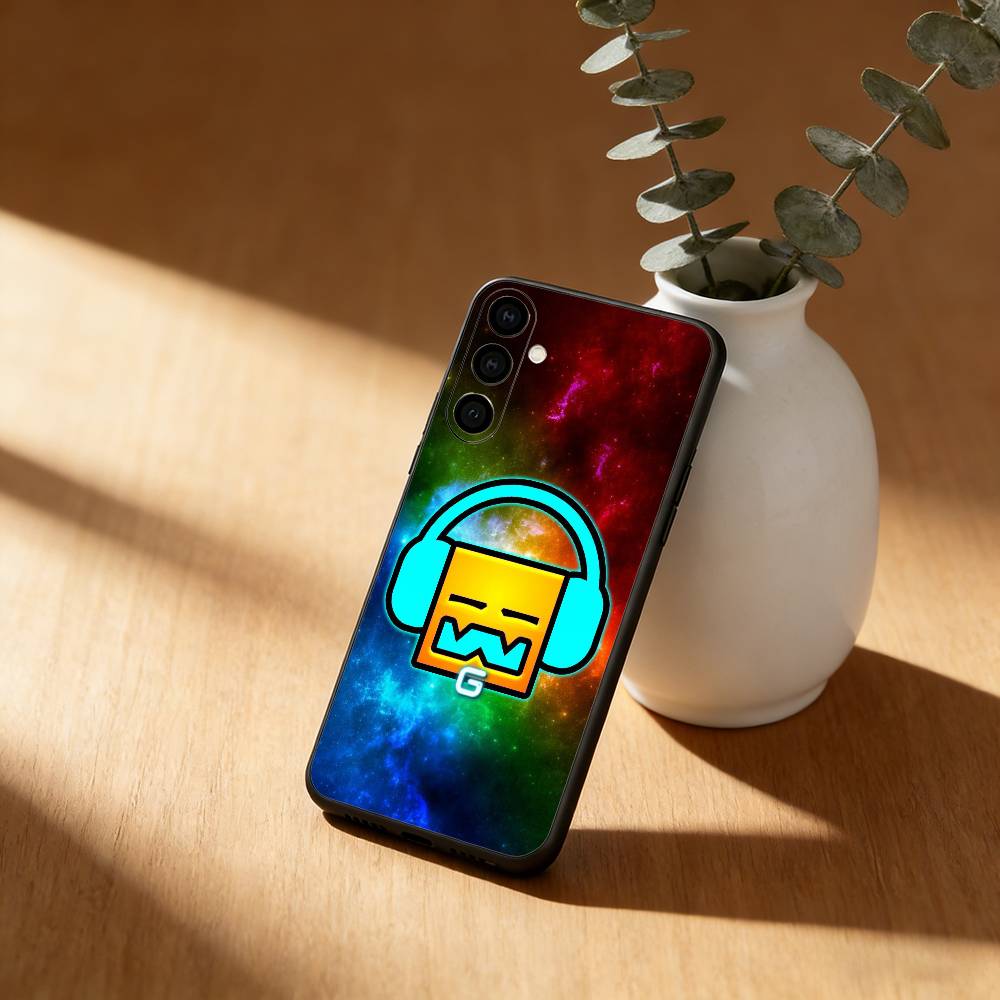 

Чохол для телефону G-Geometry Dash Game для Samsung Galaxy A20, 21s, 22, 31, 32, 52, 53, 72, 73, 80, 91, м який чорний корпус Samsung a20s