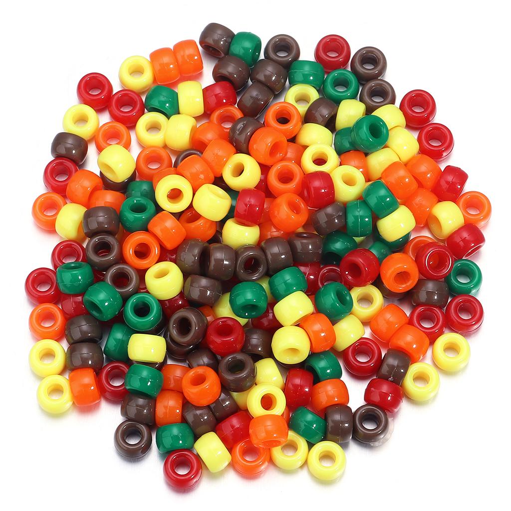 200pcs/lot 9mm Mix Color Acrylic Beads 4mm Big Hole Round Loose Beads For Jewelry Making DIY Necklace Bracelet Craft Accessories