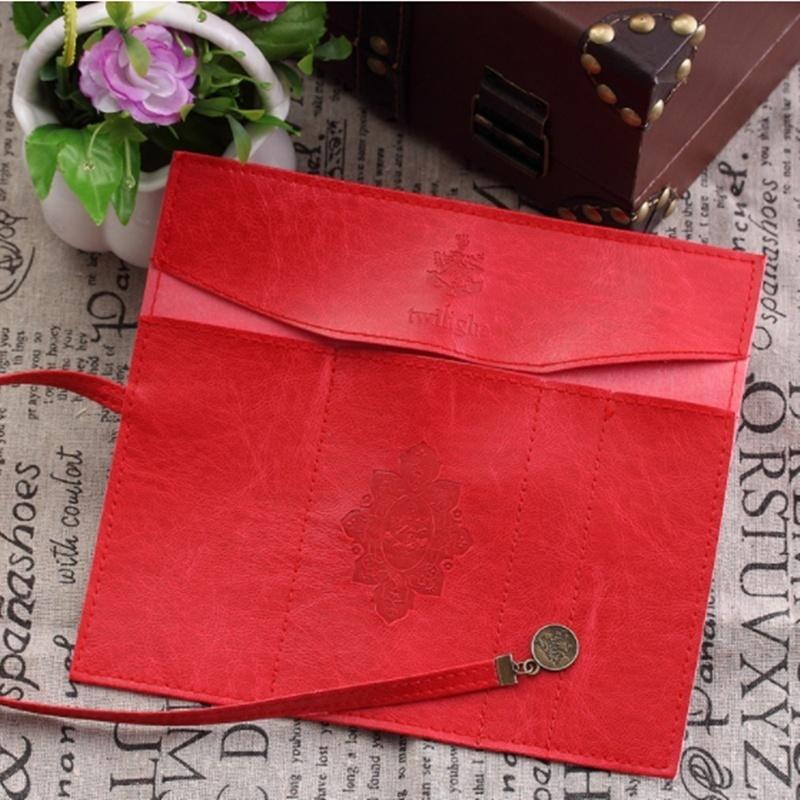 

Retro Roll Leather Cosmetic Bag Pen Pencil Case Retro Wallet Storage Bag Purse Small Bag Purse Storage Bag красный