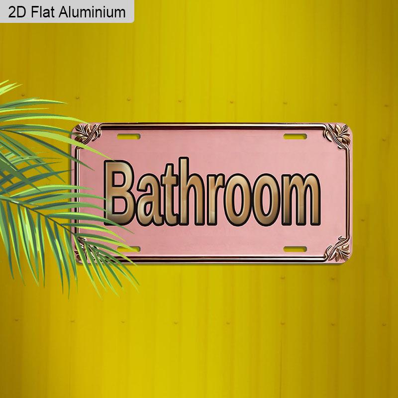 2D Flat 1pc 12''x6'' Retro "BATHROOM" Sign, Elegant Modern Wall Art for Home, Powder Room, Vanity & Farmhouse Decor,Only for Decoration