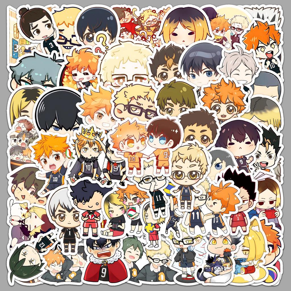 51 Haikyuu Graffiti Stickers: Cute Japanese Anime Decorations for Phone, Computer, and Water Bottle
