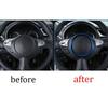 Blue Steel Steering Wheel Horn Ring Sticker Trim For Nissan Sentra Sylphy 13-19