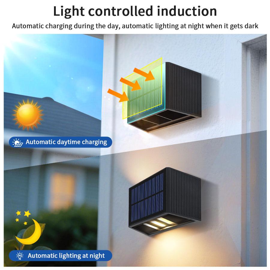 LED solar wall lamp waterproof wall lamp ABS 5W IP65 Adjustable for up and down lighting porch and courtyard Decoration LIGHTS