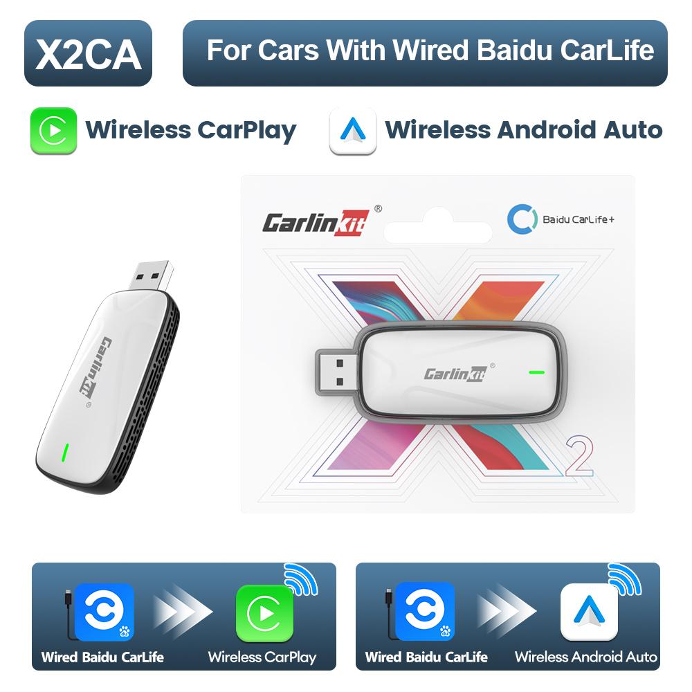 X1CA/X2CA CarlinKit 2-In-1 Wireless Adapter Wireless CarPlay Android Auto Plug &Play WiFi BLE Auto-connect For Baidu CarLife Car