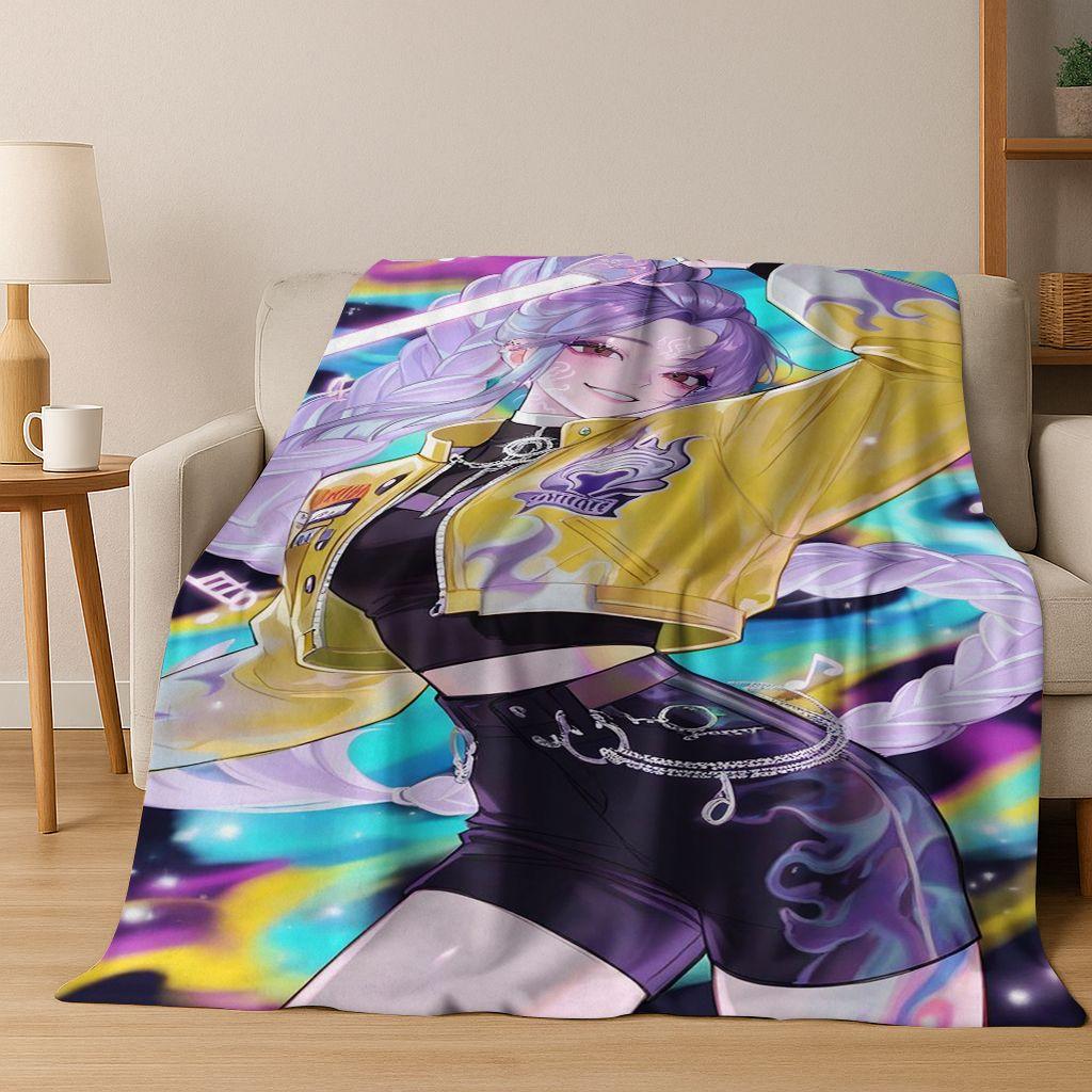 26 Stil Neue KPOP Dämonenjäger Rumi Mira Zoey Cartoon Flanell Decke, Gemütliche Weiche Überwurfdecke für Zuhause Schlafzimmer Bett Sofa Abdeckung